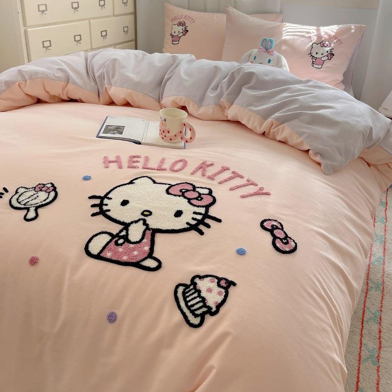 学纯棉床上件套全401棉磨毛加厚被套床单生卡宿舍三件套儿童通床