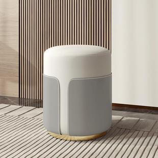 实木家用小凳矮凳皮墩凳客厅小凳子创圆意皮凳子时尚 沙板发茶WAP