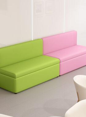 家长休等候息区幼长凳儿园走廊沙发直排长条发凳靠墙沙卡座LWG沙