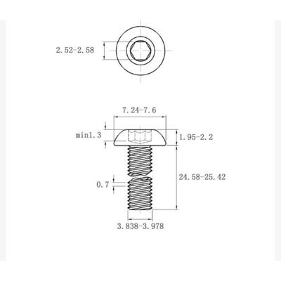 DIN73802内KVF六角不平圆头机螺钉锈304钢M4*5