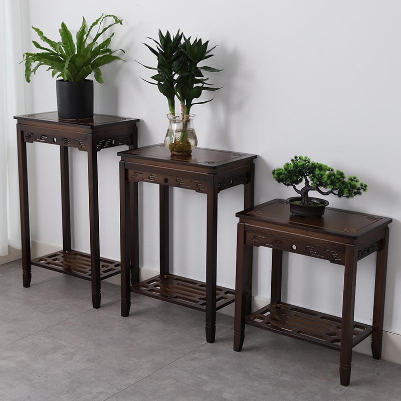 花架子客厅落地式盆新中式摆实木花托架多功中能置物架古董新件架