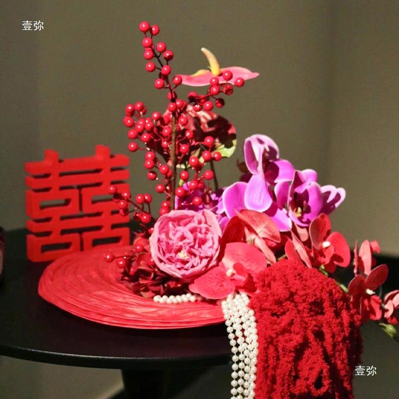 2卧tj#lzny$酒店婚房床头花绢花灯花布置装饰新房笼主卧205主新款