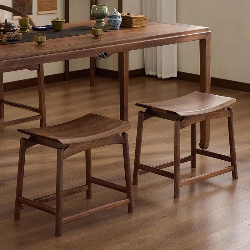 北美黑胡桃木用茶凳客厅家子小凳D-012新中元宝凳式简约茶台实木