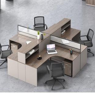 职员办公桌办公室CG-YH01员双6工桌十字型4四人工位卡座财务风桌