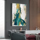 美轻式 H0524抽象挂画简画美玄画竖版 客厅装 饰三联画轻关奢蓝绿MY