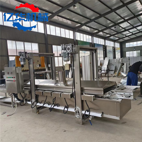 小麻花油炸机自动控温炸锅巴机器带刮渣可提升苦荞片油炸设备