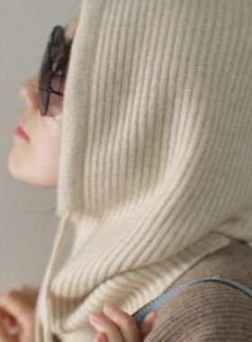 卫衣帽子单独棉衣领连帽羽绒服针织装饰帽可拆卸衣服上配的假帽子