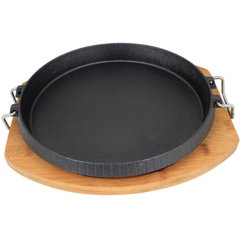 铸铁电磁炉特大号烤盘牛排铁板烧商用圆形玻璃家用燃气韩式烤肉盘