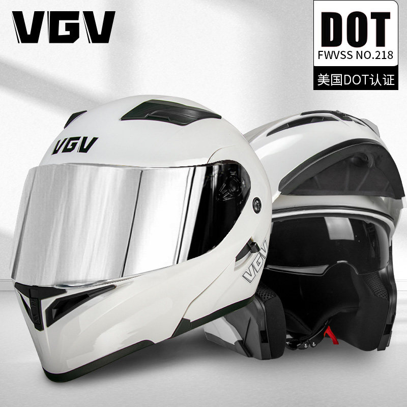 VGV3C认证揭面盔电动摩托机车头盔夏季男女士四季通用全盔安全帽