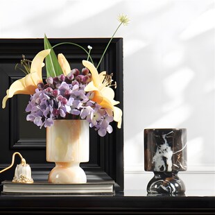 SHEEN石韵 天然大理石花瓶意式艺术摆件入户玄关装饰高端氛围布置