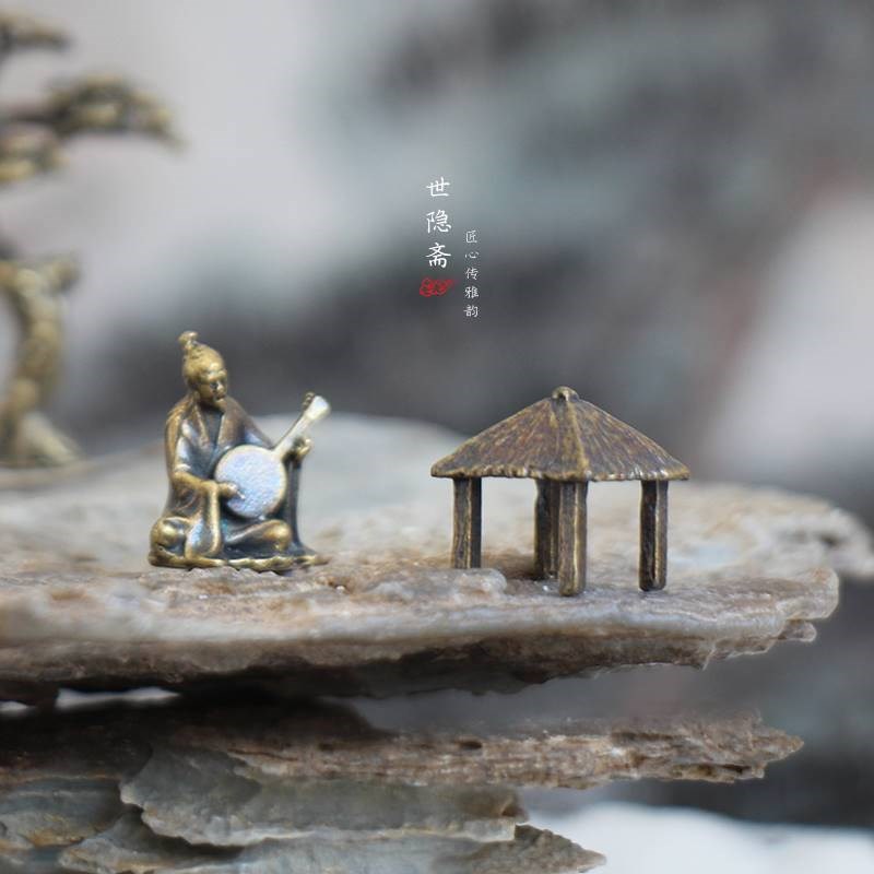 新款迷你宝塔摆件微景观文昌塔微缩古代建筑亭子奇石造景盆景沙盘