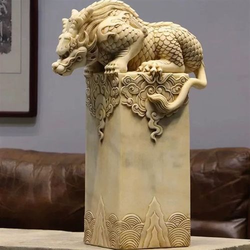 石雕吸水兽汉白玉石柱青石仿古做旧吸金兽茶室龙生九子吐流水摆件