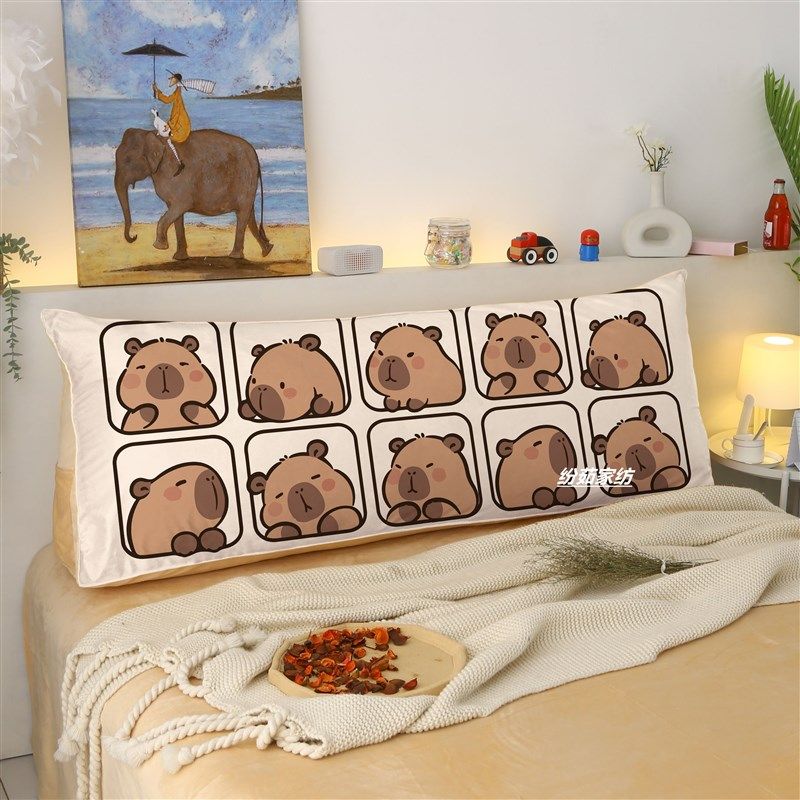 卡皮巴拉床头靠垫卧室软包学生宿舍靠背三角大靠垫护腰枕沙发靠背