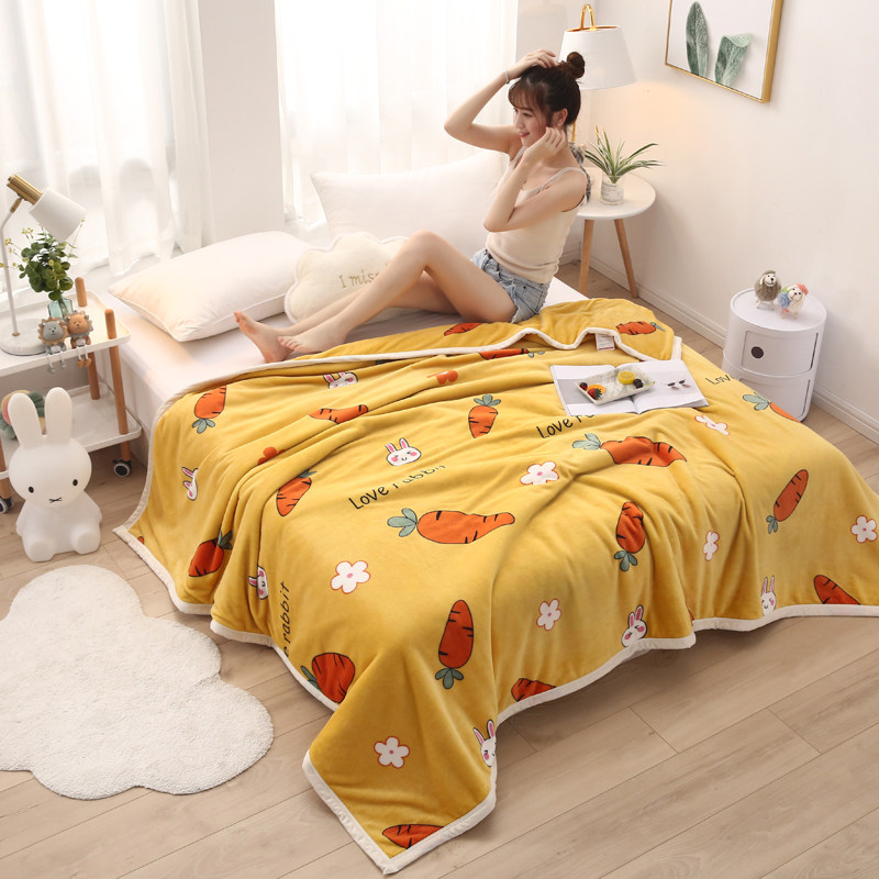 法莱绒毛毯加厚牛奶珊瑚绒保暖单双人学生宿舍办公室午睡空调盖毯