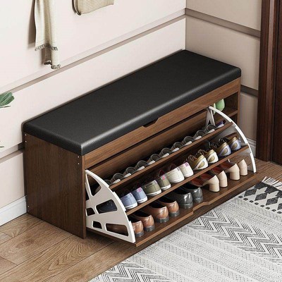 换鞋凳门口家用翻斗鞋柜坐凳一体入户可坐鞋架软包坐垫进门穿鞋凳