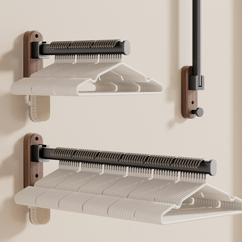 胡桃木浴室折叠毛巾杆免打孔卫生间阳台壁挂墙上晾衣杆折叠衣架杆,家庭/个人清洁工具,脸盆架,淘宝优惠券,粉丝福利购,淘宝优惠卷