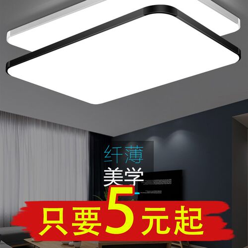 客厅灯长方形 LED 大气吸顶灯 卧室灯大方现代简约阳台灯灯具套餐