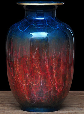 彩铜冬瓜花瓶摆件奢华家居摆设客厅花瓶插花别墅软装新房书房装饰