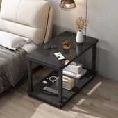 床头柜玻璃台面替代品创意卧室铁艺小型简约现代可移动带轮小桌子