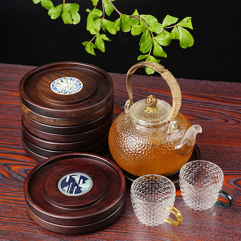 塞谷黑檀实木干泡台储水茶盘隔热垫壶承养茶壶底座壶托架茶台茶海