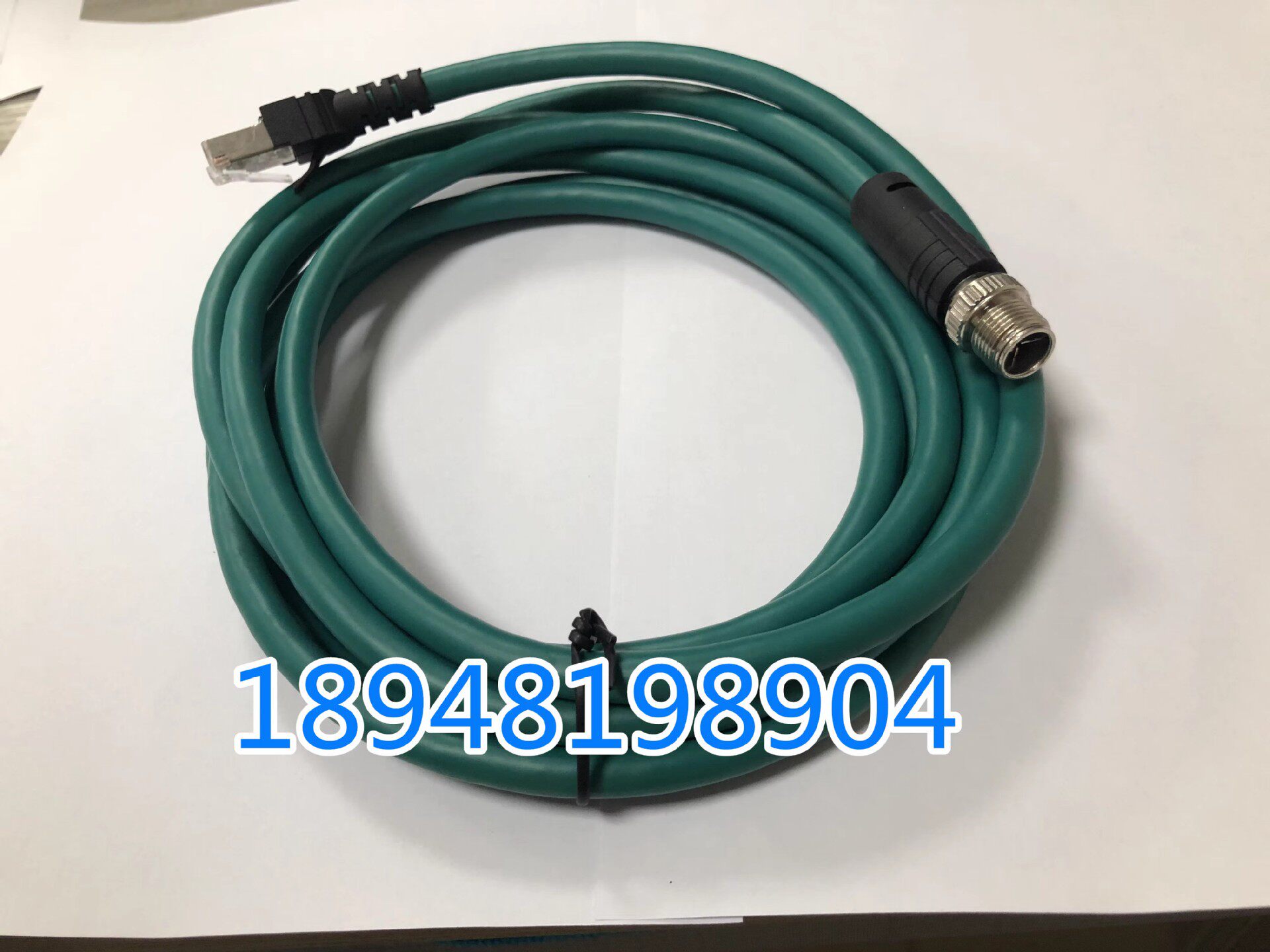 m12连接器A型拖链网线8针X型高柔双屏蔽4芯D芯母头M12直头转RJ45
