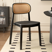 塑料椅子家用加厚餐厅餐桌餐椅舒服久坐商用藤编简约凳子靠背藤椅