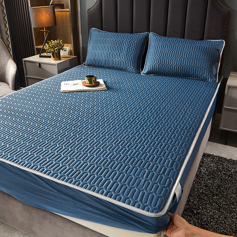 冰丝乳胶凉席三件套夏季空调床单席1.35\1.5\1.8m2米床家用床笠席