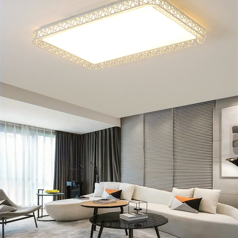 LED吸顶灯长方形客厅灯具大气创意现代简约无极调光鸟巢主卧室灯,家装灯饰光源,客厅吸顶灯,淘宝优惠券,粉丝福利购,淘宝优惠卷