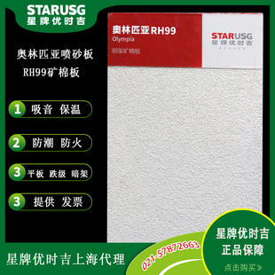 星牌矿棉板600x600装饰吸音板优时吉奥林匹亚喷砂磨沙办公室吊顶