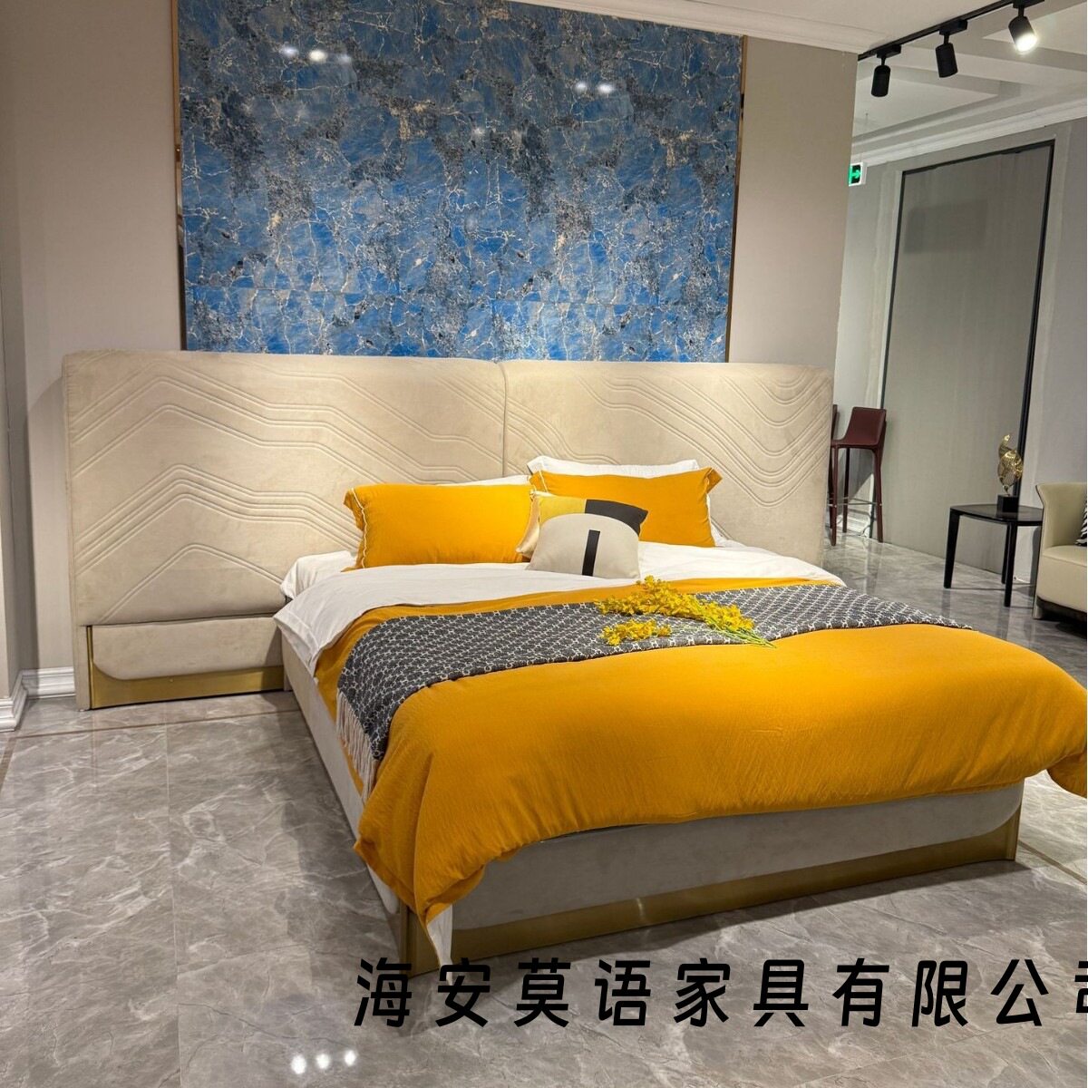 意式轻奢真皮大床高端家具别墅大平层