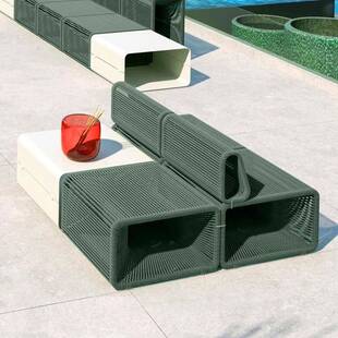 外设计师藤编沙发拼接样板间花园庭院阳户室内饰660创台装 意组合