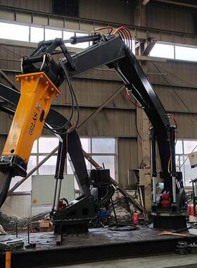 矿频山固定式控RPQ机械臂入炮料口遥清堵头机高振动破碎臂