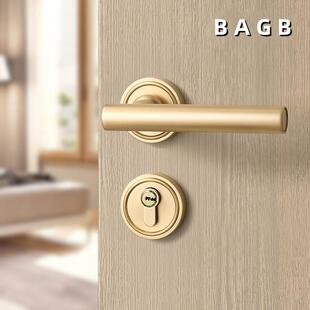 AGB磁吸门房门锁家室内黑灰A7圆色卧室静音磁力体锁B用简约分门把