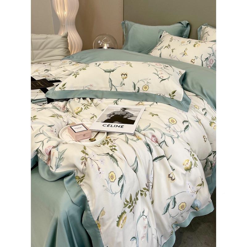 端10支0兰ZYJ100支精天丝四件套床品夏季冰丝套被裸高睡丝滑床单