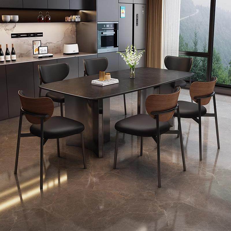 代意式复古岩桌CY-3003椅组合家用现简约小户板型长方形黑色轻奢,商业/办公家具,餐桌椅系列,淘宝优惠券,粉丝福利购,淘宝优惠卷