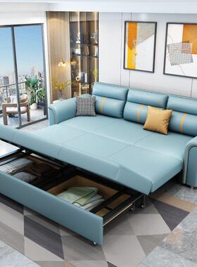 轻坐奢沙发可床可折叠多功能两客厅用小户型伸缩卧科CCB技布储物