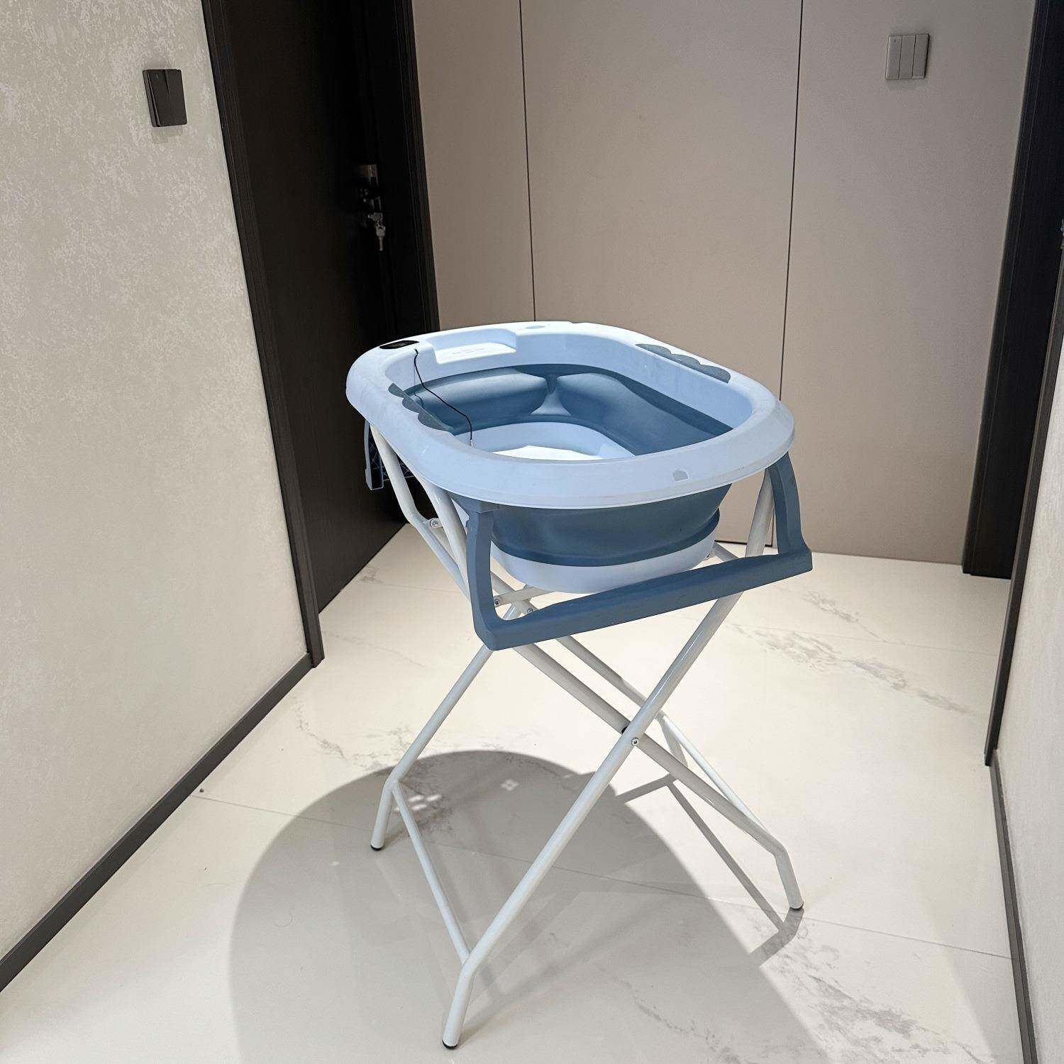 新儿长坐躺式浴盆婴洗澡盆加加宽婴儿生浴儿盆YB-011儿童带支架折