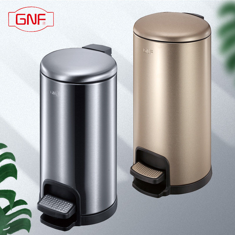 GNF不锈钢脚踏带盖垃圾桶商用
