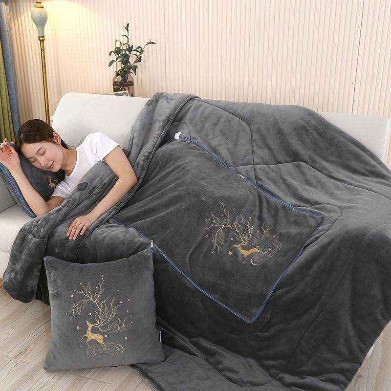 加厚子抱枕被毯子两用办公家午睡子用靠垫冬季保暖枕头被11153390,居家布艺,抱枕被,淘宝优惠券,粉丝福利购,淘宝优惠卷