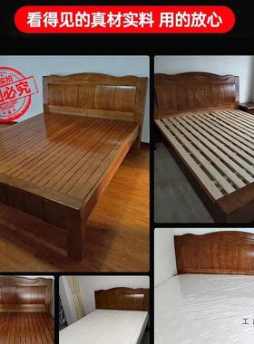中式.实床现代简约19858米木人双床主卧全实木1.5米单人床工厂直