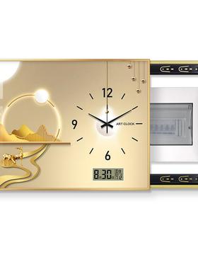 2024新电表箱装表饰画弱带钟51387万年款历电闸箱强电源盒遮挡免