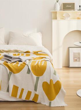 瑞花卉四季景棉毛毯织沙发毯子卢抱枕办公室午休URN毯春针夏盖毯