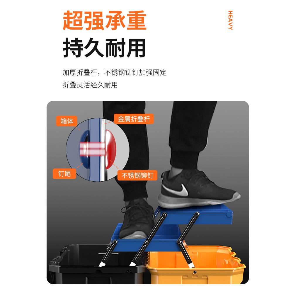 易之力箱三层折叠工工具箱收具纳盒套装家用收纳电五金163工手提