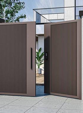 铝合金庭13682院门艺双村开大乡花园双开门中式简约铝户外门庭院