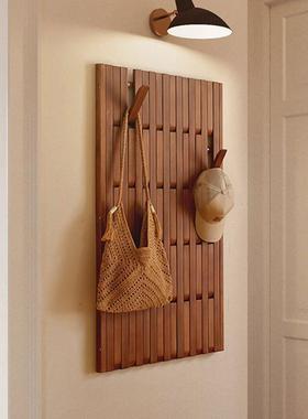 YOF挂门衣衣置物架板玄关键入衣帽架钢琴户挂架口墙上挂衣老榆木