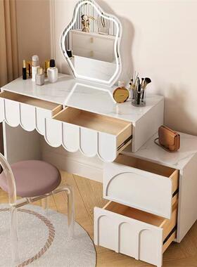 柜法式奶油风梳实木妆36040台床头体一收纳柜化妆台梳妆桌子卧室