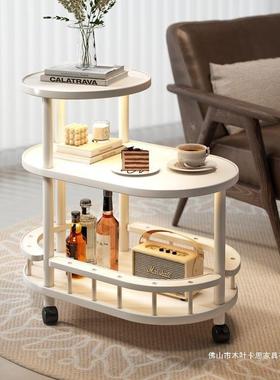 客厅边纳几实木可茶移动沙PDI发边柜小户窄型桌卧室家用几置物架