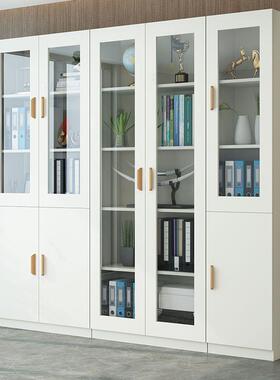 组案合玻家璃书柜书门架文件柜资料柜木质办公室柜子84851档柜用