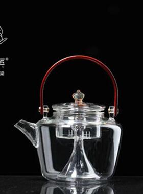 天久璃NEF匠00ml红壶韵提梁壶泡茶室高硼8硅玻璃耐高温煮水茶壶