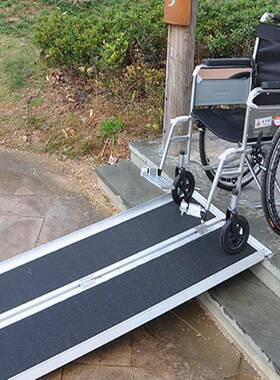 2863无障碍动合车金残疾人轮椅上下斜坡板便携移楼梯台阶坡道铝板